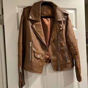 Blank NYC brown leather moto jacket